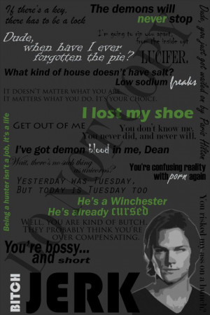 Supernatural Quotes Poster Sam Winchester 24 x by GraphicCentral, $29 ...
