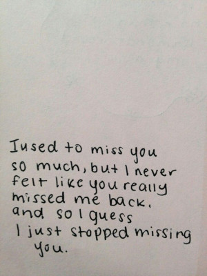 used to miss you