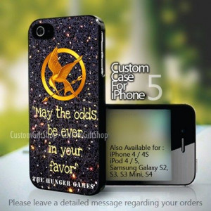 Hunger Game Quotes Sparkly Glitter iPhone 5,5s,5c (Leave a Note)