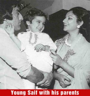Saif Ali Khan with his parents Mansoor Ali Khan Pataudi and Sharmila ...