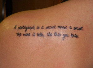photograph, quote, tattoo