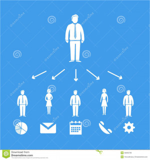 Vector of business boss delegation icon with pictograms of people ...