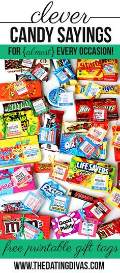 Clever Candy Sayings for {almost} Every Occasion! I know many say no ...