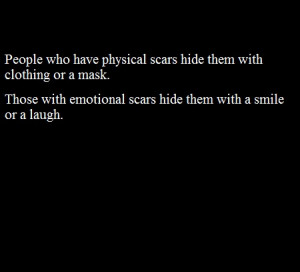 ... , drowning, fake smile, quote, sad, scars, self-harm, emotional scars