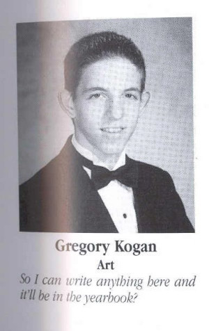 Humor [9] user Greg uploaded a scan of a high school senior yearbook ...