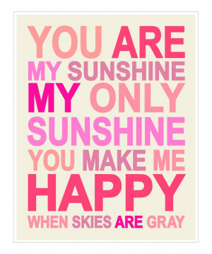 Pink 'You Are My Sunshine' Print
