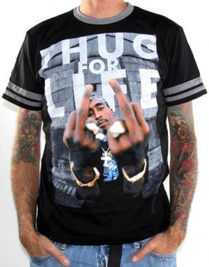Tupac Shakur Football T-Shirt - Thug For Life