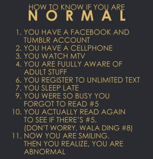How to know if ur normal – Life hack Quote
