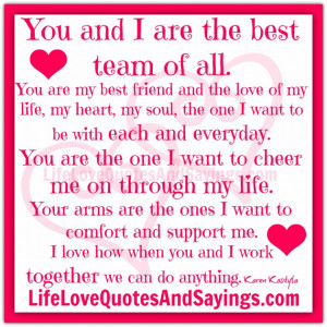 Awesome Quotes About Husband Love: You And I Are The Best Team Of All ...
