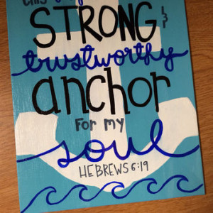 Painted canvas with quote or bible verse