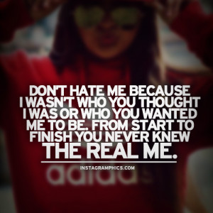 You Never Knew The Real Me Quote Graphic