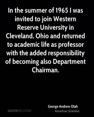 In the summer of 1965 I was invited to join Western Reserve University ...