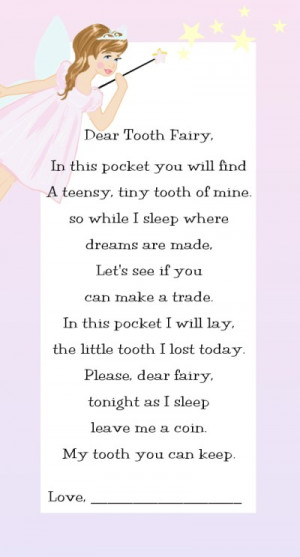 Tooth Fairy Poem-poem, tooth fairy pillow, personalized, toothfairy