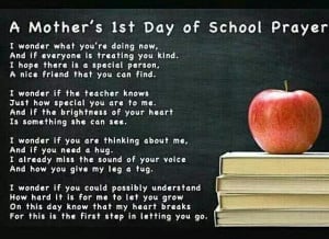 Mother's First Day of school prayer
