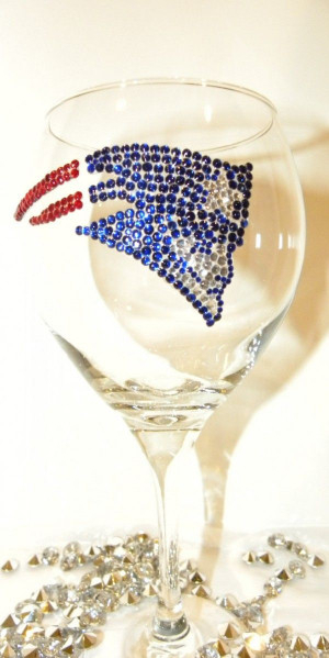 New England Patriots Rhinestone Wine Glass #home #glass www ...