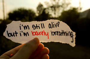 alive, barely breathing, lyrics, music, paper, quote, red, the script ...