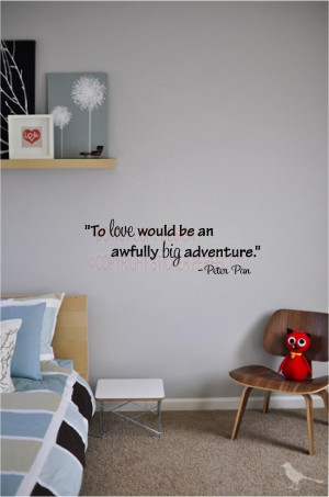 ... big adventure. Peter Pan Walt Disney cute baby nursery wall art wall