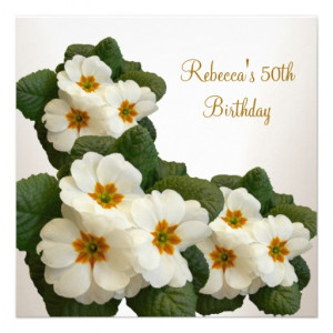 50th Birthday Party Elegant Green White Flowers Personalised ...