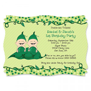 Twins Two Peas in a Pod Caucasian - Personalized Birthday Party ...