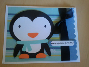 Penguin card made for my FIL