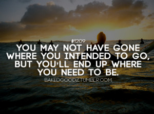 You may not have gone where you intended to go, but you'll end up ...