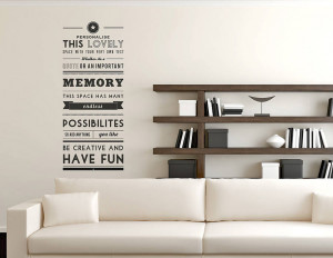 Home / Black & White Wall Stickers / Personalised Quote Wall Sticker