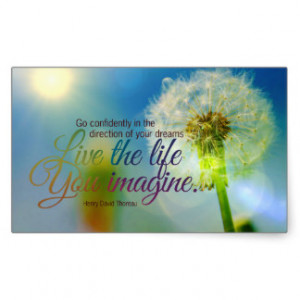 The Life You Imagine Dandelion Motivational Quote Rectangular Sticker