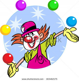 Juggling Cartoon Clown