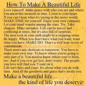 firday quotes: how to make a beautiful life