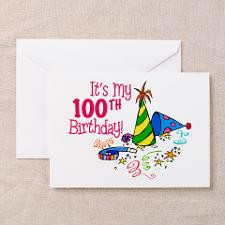 It's My 100th Birthday (Party Hats) Greeting Cards for