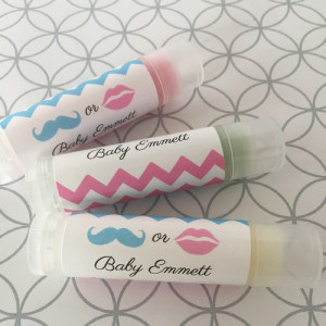 ... Unique Personalised Lip Balms Set of 4 - Moustache or Lips baby shower