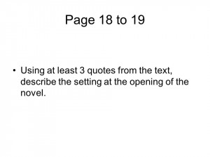 Page 18 to 19 Using at least 3 quotes from the text, describe the ...