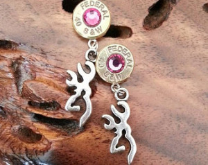 Browning Charm Bullet Earrings for the Hunting Gun Loving Country Girl