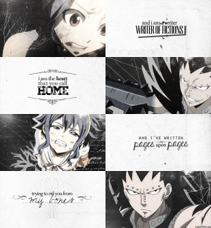 Gajeel x Levy. I love this quote and it works so well with them