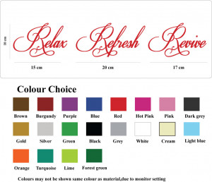 Details about Relax Refresh Revive Wall Quote Art Stickers Wall Decals