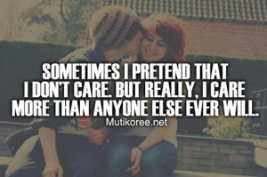 Pretending not to care...
