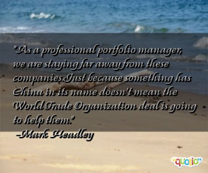 As a professional portfolio manager, we are staying far away from ...