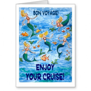 Mermaids 'Bon Voyage' card for a Cruise