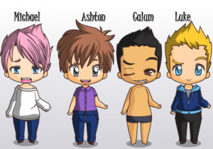 made chibi 5sos and I’m not even sorry- featuring fluffy-pink-hair ...