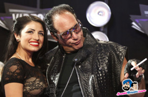Andrew Dice Clay and his guest pose on arrival at the 2011 MTV Video ...