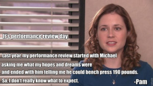 Pam Halpert | #TheOffice on last year's performance review