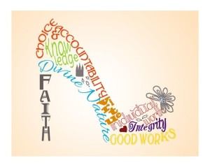 ... Women Values Poster, High Heel Shoe, Stand Ye in Holy Places by sasha