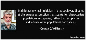 think that my main criticism in that book was directed at the ...