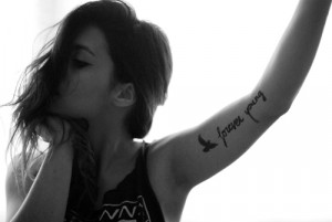 Inner arm script tattoo designs ideas for girls– female arm tattoo