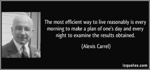 ... one's day and every night to examine the results obtained. - Alexis
