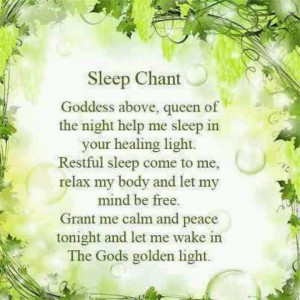 wiccan bedtime prayers | Sleep Chant. Pagan. Wiccan.. Lovely prayer ...