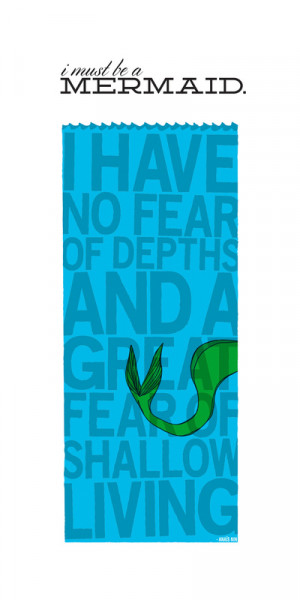 Mermaid Quote by Anais Nin Art Print