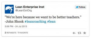 ... lean Lean Enterprise Inst (@Lean Enterprise Institute) July 24, 2013