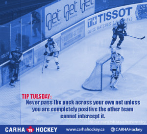 ... positive the other team cannot intercept it. Tips from CARHA Hockey