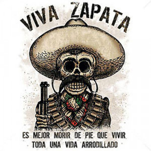 Emiliano Zapata Skull Drawings Viva zapata! yard flag